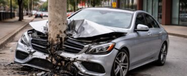 Un Mercedes terminó severamente dañado tras impactarse contra un poste al no respetar un alto en Saltillo.