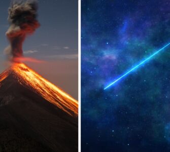 Un meteoro se desintegra sobre el volcán Mayon en Filipinas, dejando un espectáculo impresionante sin causar daños.