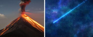 Un meteoro se desintegra sobre el volcán Mayon en Filipinas, dejando un espectáculo impresionante sin causar daños.