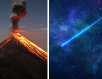 Un meteoro se desintegra sobre el volcán Mayon en Filipinas, dejando un espectáculo impresionante sin causar daños.