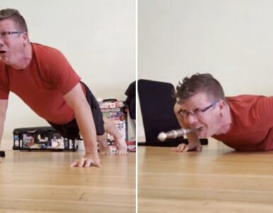 Noah Royak rompe un récord Guinness impresionante al realizar 25 flexiones con una espada en la garganta.