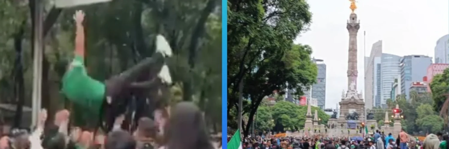 Aficionados se reunieron en el Ángel de la Independencia para festejar el espíritu mundialista de la selección mexicana.