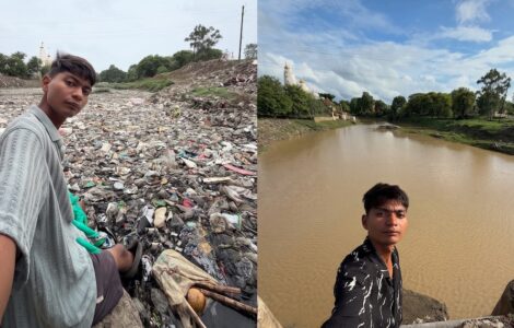 Un joven de 20 años está haciendo olas en las redes sociales por su labor de limpieza de ríos en India.