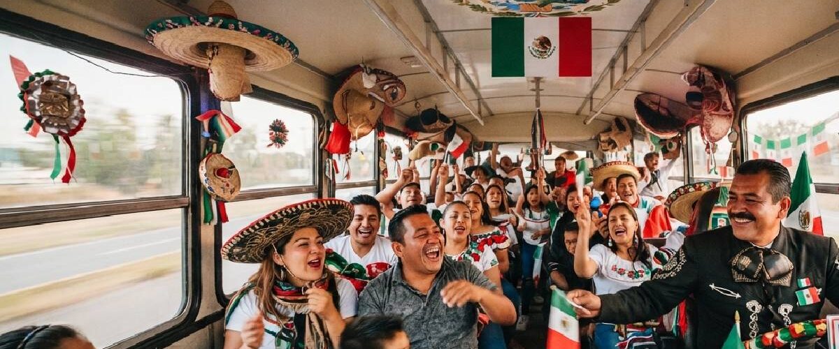 Un chofer convierte su ruta en un alegre festejo mexicano, sorprendiendo a los pasajeros con música y cantos tradicionales.